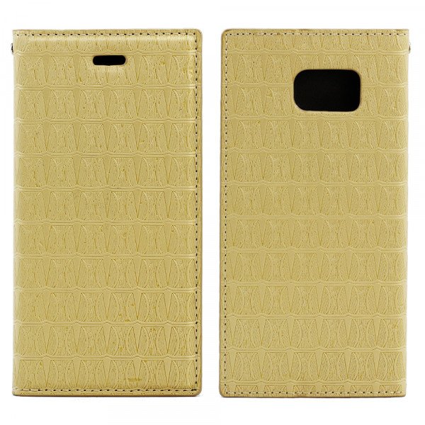 Wholesale Samsung Galaxy S6 Slim Wave Magnetic Flip Leather Wallet Case (Gold)